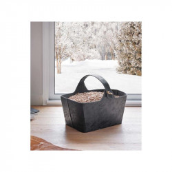 Panier format corbeille pour bûches et granulés - modèle Yotta - gris anthracite - Dixneuf