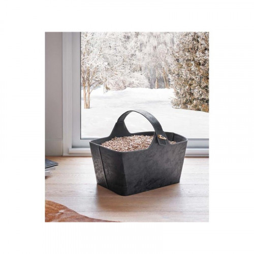 Panier format corbeille pour bûches et granulés - modèle Yotta - gris anthracite - Dixneuf