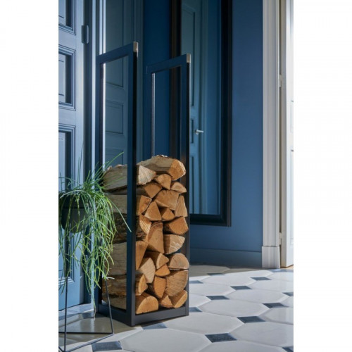 Rangement bûches verticale - L.48xP.30xH.114 cm - acier noir - Made in France - Dixneuf