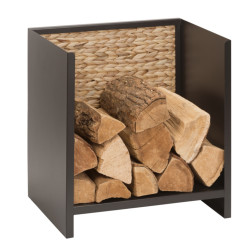 Rangement bûches petit format - L.35xl.45xH.45 cm cm - acier noir - Made in France - Dixneuf