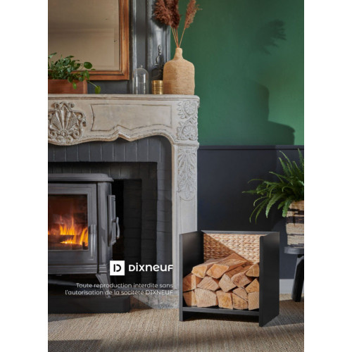 Rangement bûches petit format - L.35xl.45xH.45 cm cm - acier noir - Made in France - Dixneuf