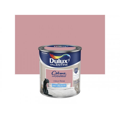 Peinture vieux rose mur, boiserie Creme de couleur DULUX VALENTINE mat 0.5 l - DULUX VALENTINE