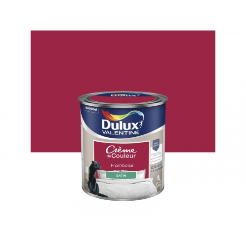 Peinture mur, boiserie crème de couleur DULUX VALENTINE framboise satiné 0.5L - DULUX VALENTINE
