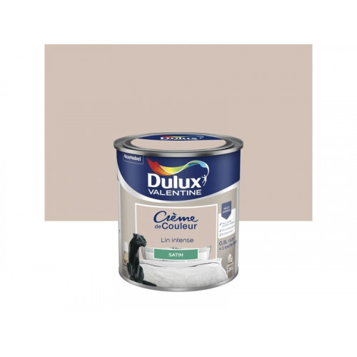 Peinture mur, boiserie crème de couleur DULUX VALENTINE lin intense satiné 0.5L - DULUX VALENTINE