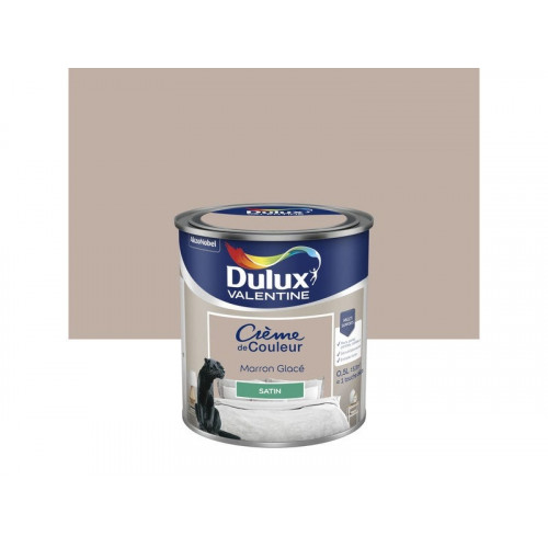 Peinture mur, boiserie crème de couleur DULUX VALENTINE marron glacé satiné 0.5L - DULUX VALENTINE