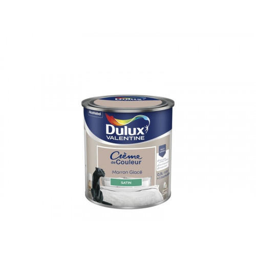 Peinture mur, boiserie crème de couleur DULUX VALENTINE marron glacé satiné 0.5L - DULUX VALENTINE