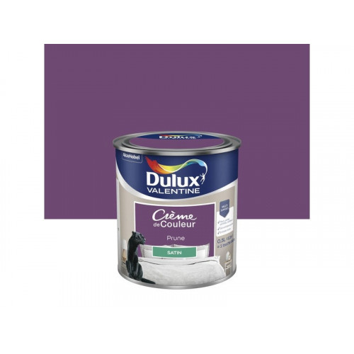 Peinture mur, boiserie crème de couleur DULUX VALENTINE prune satiné 0.5L - DULUX VALENTINE
