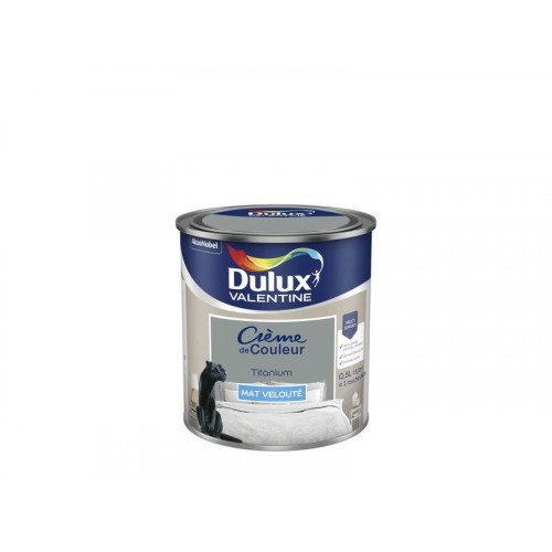 Peinture mur, boiserie crème de couleur DULUX VALENTINE titanium mat 0.5L - DULUX VALENTINE