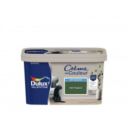 Peinture mur boiserie mat, DULUX VALENTINE Crème de couleur, vert tropical, 2.5 litres - DULUX VALENTINE