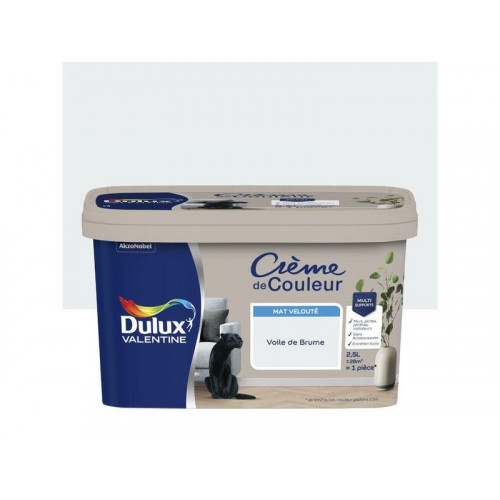 Peinture voile de brume mur, boiserie Creme de couleur DULUX VALENTINE mat 2.5 l - DULUX VALENTINE