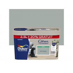 Peinture mur Crème de couleur DULUX VALENTINE gris alpaga satin 2.5L+20% gratuit - DULUX VALENTINE