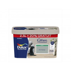 Peinture mur Crème de couleur DULUX VALENTINE gris alpaga satin 2.5L+20% gratuit - DULUX VALENTINE