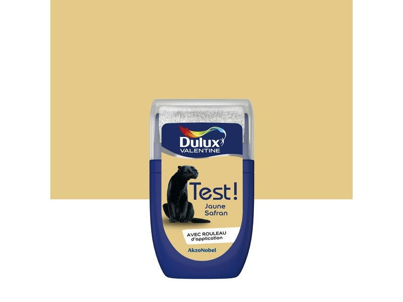 Testeur peinture satiné, DULUX VALENTINE Crème de couleur, jaune safran, 30 ml