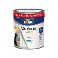 Peinture boiserie blanc mat DULUX VALENTINE Valenite 2.5L+20% gratuit - DULUX VALENTINE