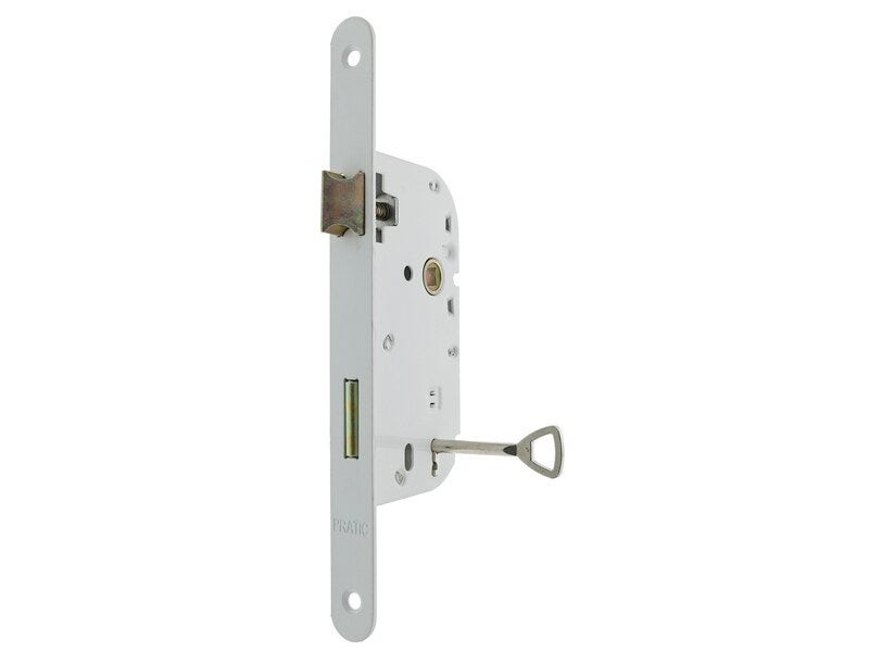 Serrure à mortaiser pêne dormant demi tour pour porte de chambre axe 50 mm carré de 7 coloris . Bouts ronds. - vue 2