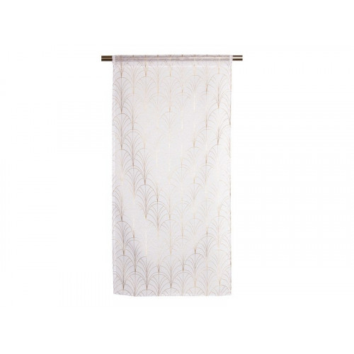 Paire de vitrages transparent Tamara blanc et dore l. 45 x H. 120 cm - Sans marque