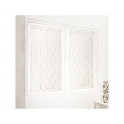 Paire de vitrages transparent Tamara blanc et dore l. 45 x H. 120 cm - Sans marque