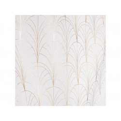 Paire de vitrages transparent Tamara blanc et dore l. 45 x H. 120 cm - Sans marque