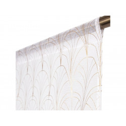 Paire de vitrages transparent Tamara blanc et dore l. 45 x H. 120 cm - Sans marque