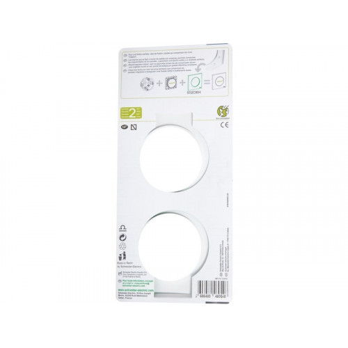 Plaque double Odace Touch, SCHNEIDER ELECTRIC, blanc - SCHNEIDER ELECTRIC
