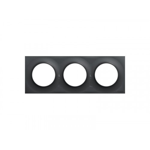 Plaque triple Odace Styl, SCHNEIDER ELECTRIC, anthracite - SCHNEIDER ELECTRIC