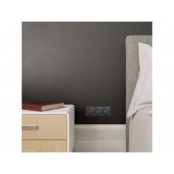 Plaque triple Odace Styl, SCHNEIDER ELECTRIC, anthracite - SCHNEIDER ELECTRIC