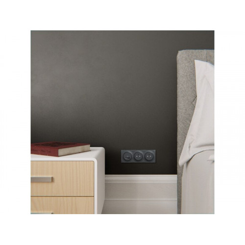 Plaque triple Odace Styl, SCHNEIDER ELECTRIC, anthracite - SCHNEIDER ELECTRIC