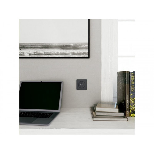 Plaque simple Odace Touch, SCHNEIDER ELECTRIC, anthracite liseré anthracite - SCHNEIDER ELECTRIC