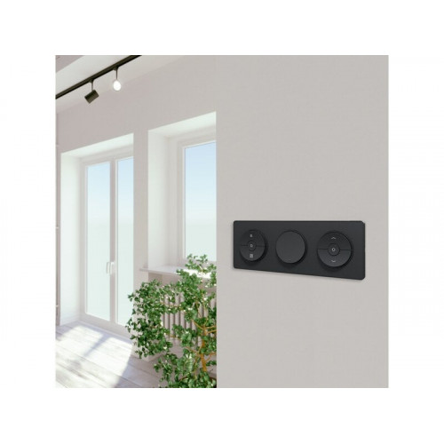 Plaque triple Odace Touch, SCHNEIDER ELECTRIC, anthracite liseré anthracite - SCHNEIDER ELECTRIC