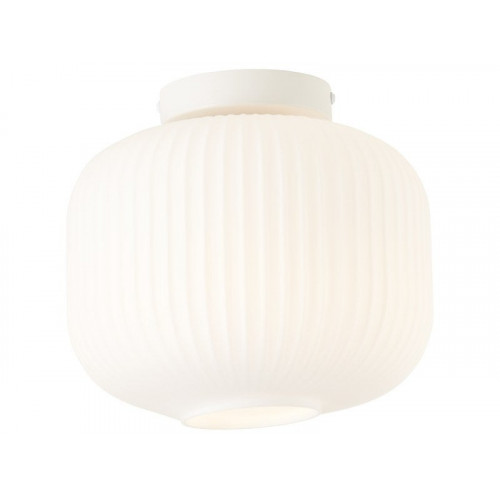 Plafonnier salle de bain Laguna, E27, D.24cm, verre blanc BRILLIANT - BRILLIANT