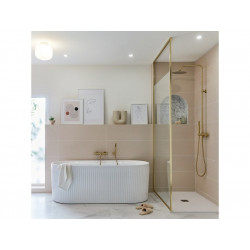 Plafonnier salle de bain Laguna, E27, D.24cm, verre blanc BRILLIANT - BRILLIANT