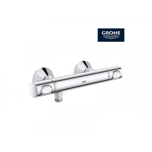 Mitigeur thermostatique douche chromé brillant, GROHE Precision flow - GROHE