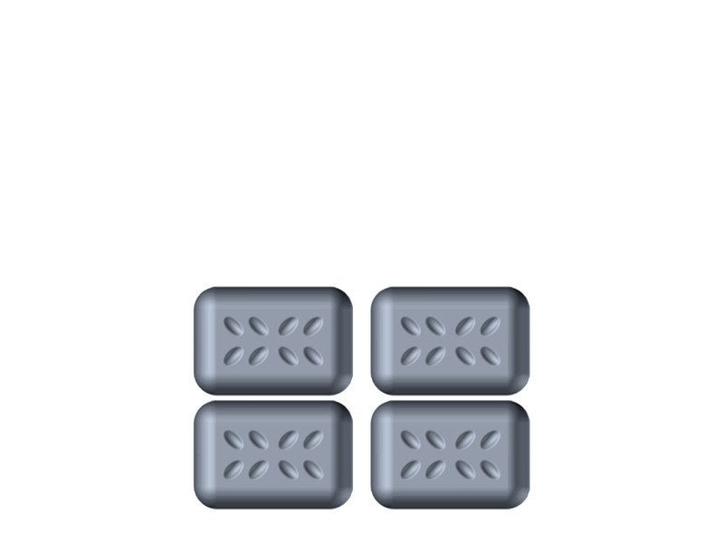 Lot de 4 patins adhésifs alvéolé eur, SCOTCH, 35 x 24 mm, gris