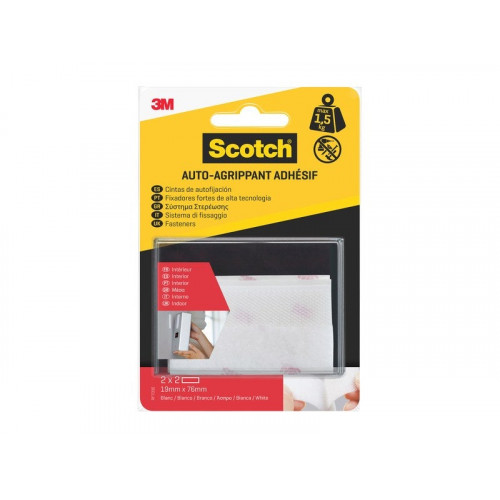 4 bandes auto-agrippantes blanc intérieur SCOTCH L.7.6 x l.19.0 mm - SCOTCH