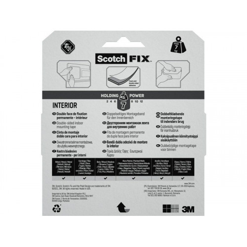 Double face intérieur 10m x 19mm Fix 3M blanc - SCOTCH