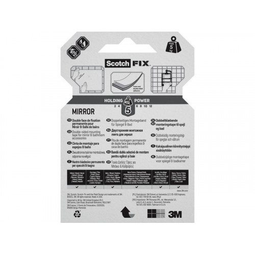 Double Face Miroir 1,5m x 19mm Fix 3M blanc - SCOTCH