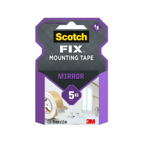 Double Face Miroir 1,5m x 19mm Fix 3M blanc - SCOTCH