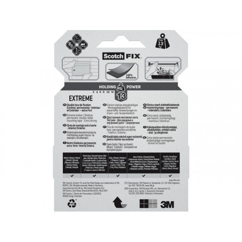 Double Face Extrême 3m x 19mm Fix 3M blanc - SCOTCH
