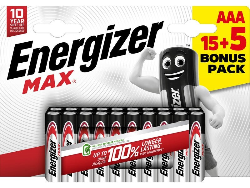Piles Alcaline Lr03 aaa 1 5v Max Energizer Le Lot De 20 Piles - vue 2