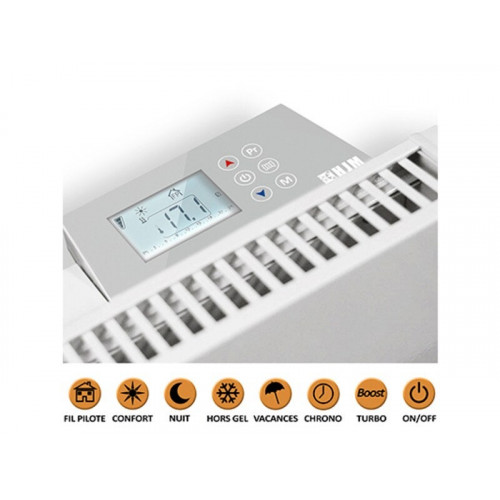 Radiateur electrique a inertie fonte 1000 W HJM Spring II horizontal blanc - HJM