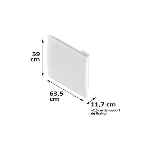 Radiateur electrique a inertie fonte 1000 W HJM Spring II horizontal blanc - HJM