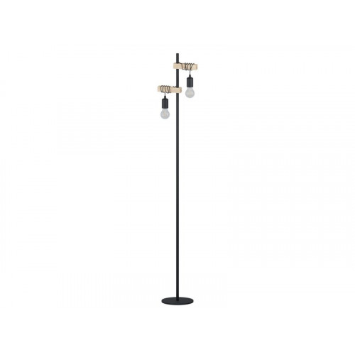 Lampadaire Droit Industriel, Bois, Marron, Eglo Townshend - Eglo