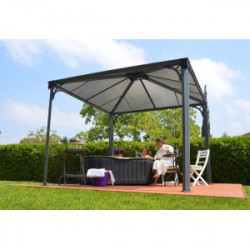 Tonnelle aluminium et polycarbonate 9 m2 de marque CHALET & JARDIN, référence: J1368000