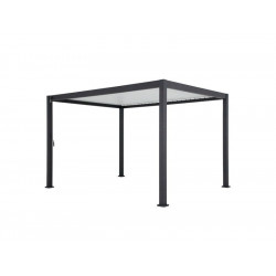 Pergola bioclimatique autoportante, Prima 4 x 3 m, aluminium, gris anthracite - Sans marque