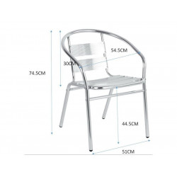 Fauteuil de jardin en aluminium Coffee time gris - Sans marque