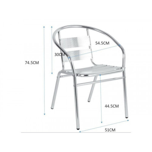 Fauteuil de jardin en aluminium Coffee time gris - Sans marque