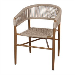 Chaise en corde et métal avec un style Japandi - modèle 021 - naturel de marque MWlab, référence: J8873900