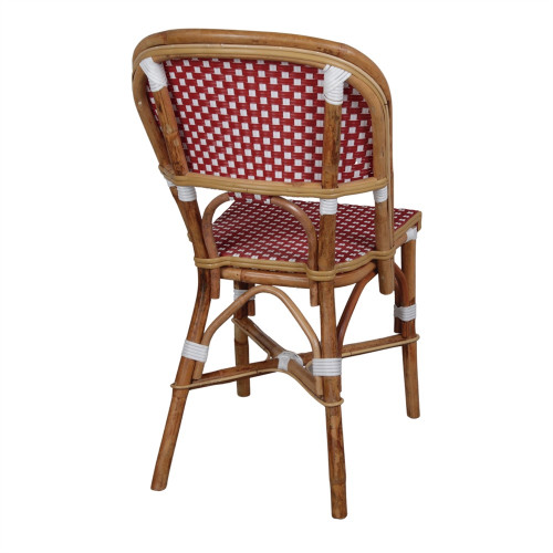 Chaise en rotin avec un style bistrot - modèle 030 - rouge - MWlab