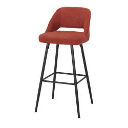 Tabouret haut tapissé avec un style Mid Century - modèle 066 - terracotta de marque MWlab, référence: J8880500