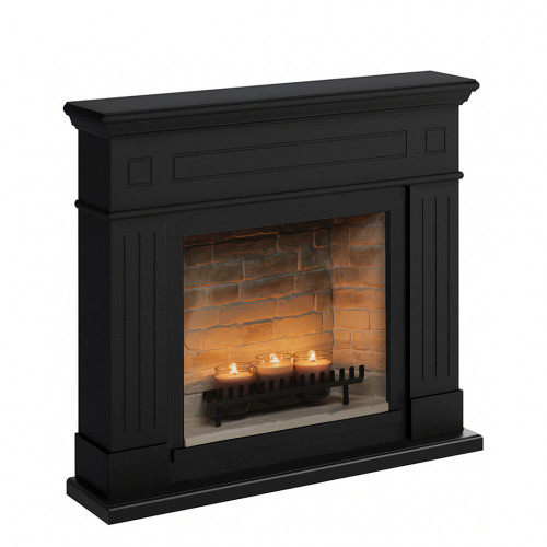 Cheminée électrique à bougies parfumées - LARSEN Zenflame - Effets flammes et crépitement - Noir - TAGU